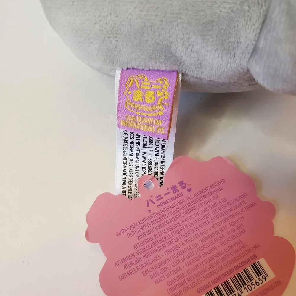 Honey Maru Raccoon Plush Gray Stuffed‎ Animal Kawaii Cute Plushie Toy